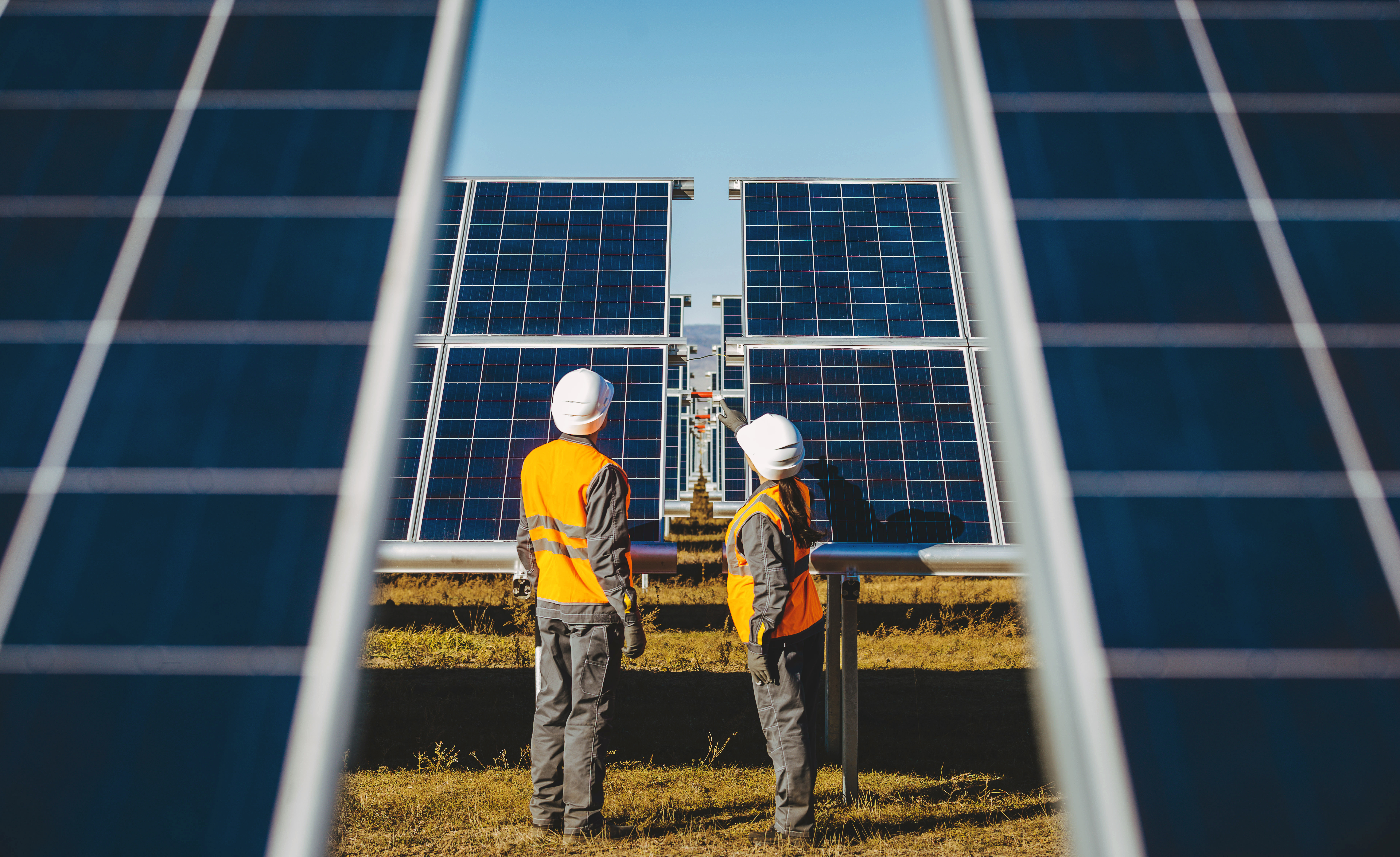 solar power station green electricity panel view