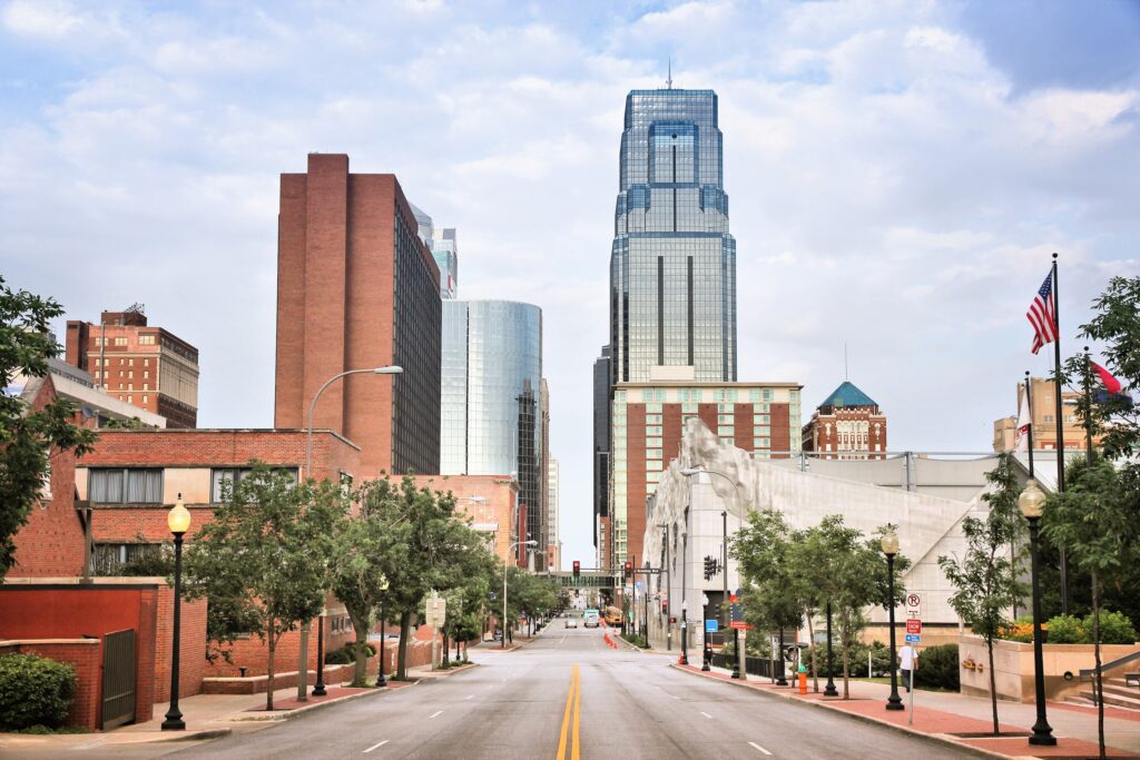 Kansas City, Missouri - city in the United States. Downtown skyline.